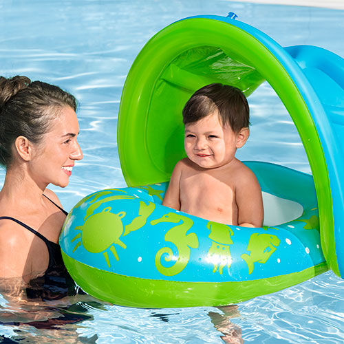 Bote Flotador Con Techo Bebé 1 a 2 Años Bestway